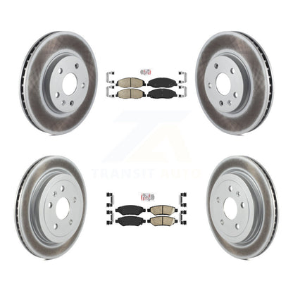 Kit de plaquettes en céramique avant et arrière et de rotors de frein à disque revêtus pour Cadillac CTS