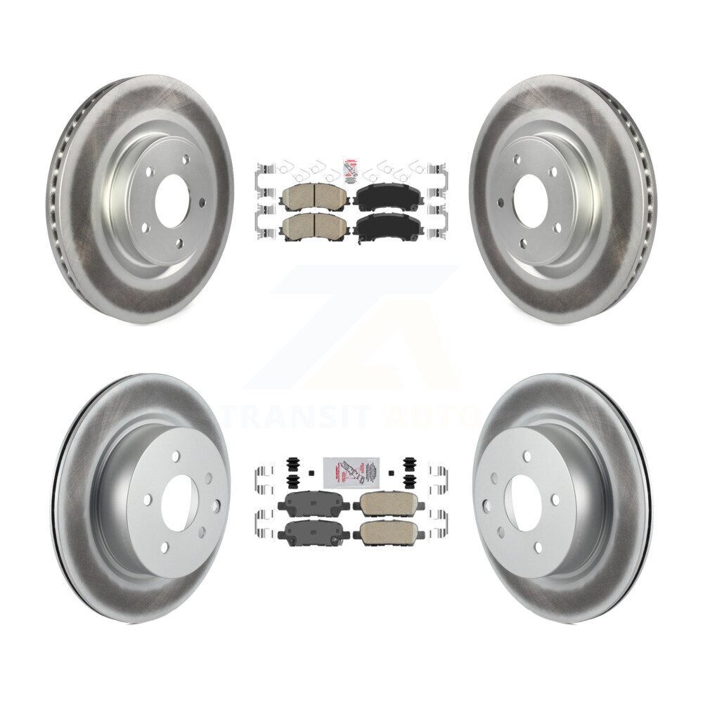 Kit de plaquettes de frein en céramique avant et arrière et rotor de frein à disque revêtu pour INFINITI QX5 2016 – 2017