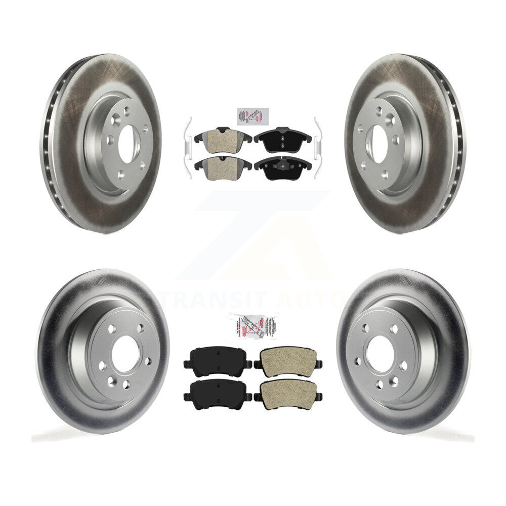 Kit de rotors de frein à revêtement de plaquettes semi-métalliques avant et arrière pour Land Rover Range Evoqu