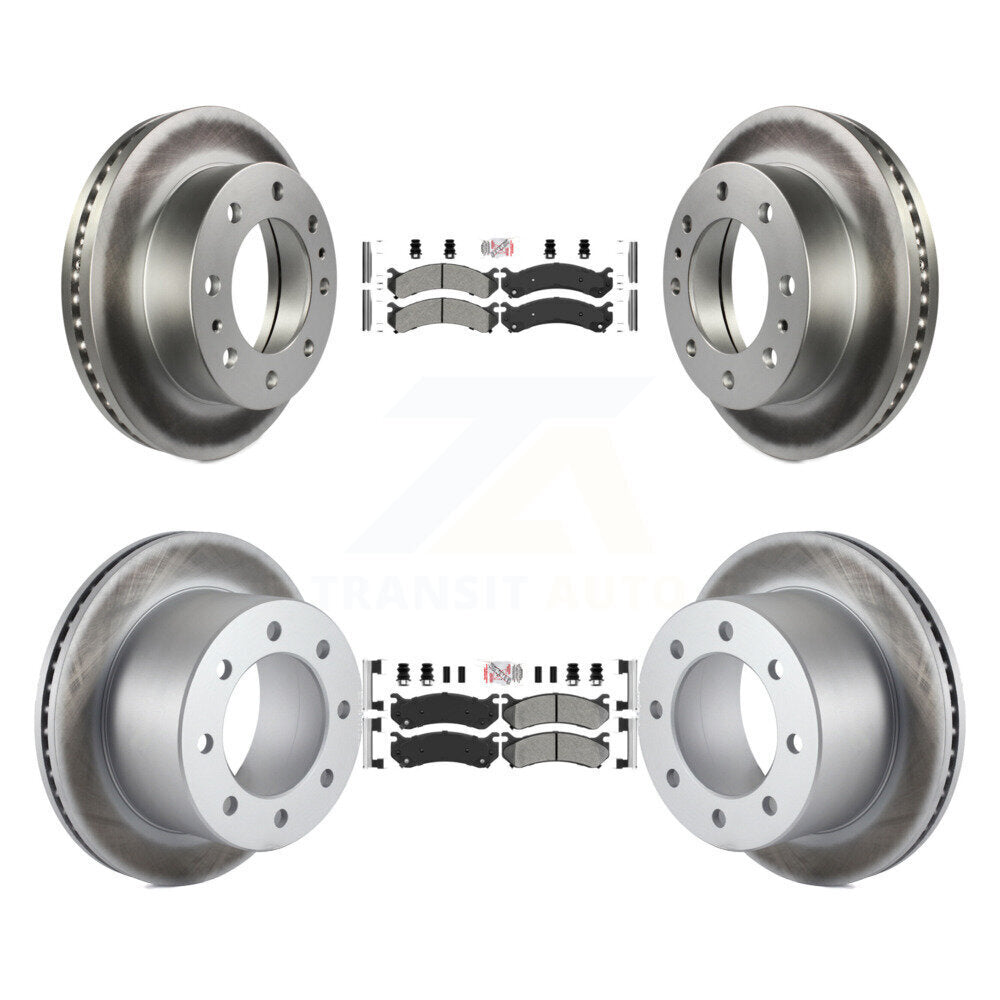 Kit de rotors de frein avant et arrière semi-métalliques avec revêtement de plaquettes pour GMC Sierra 3500 Classi