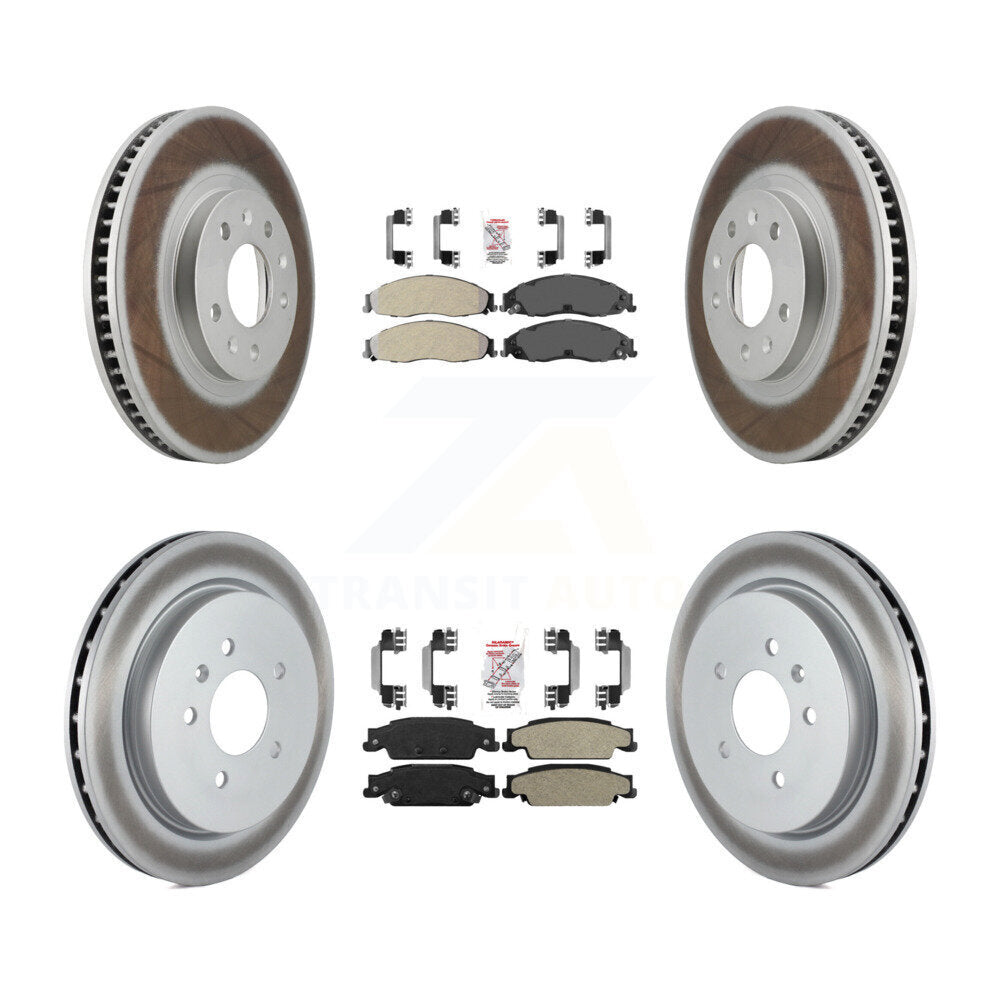 Kit de plaquettes semi-métalliques avant et arrière et de rotors de frein à disque revêtus pour Cadillac CTS