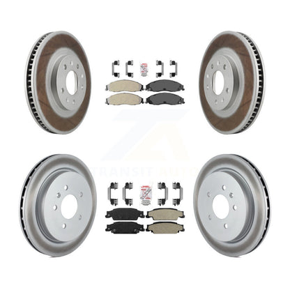 Kit de plaquettes semi-métalliques avant et arrière et de rotors de frein à disque revêtus pour Cadillac CTS