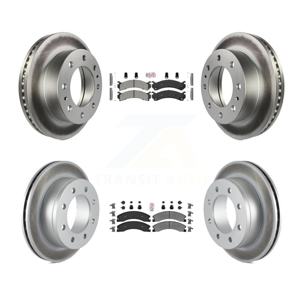 Kit de plaquettes semi-métalliques avant et arrière et Rotor de frein revêtu pour Chevrolet Express 450