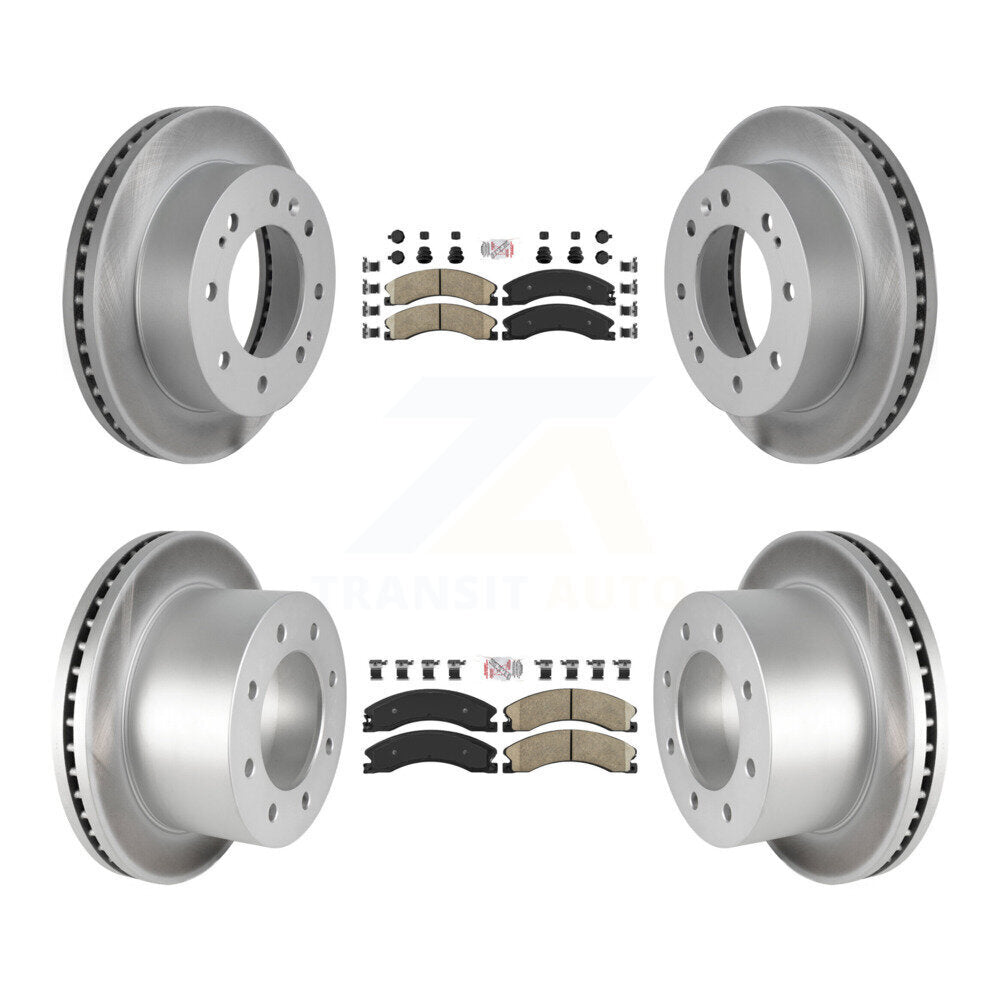 Kit de plaquettes en céramique avant et arrière et Rotor de frein revêtu pour GMC Sierra 3500 HD Chevrole