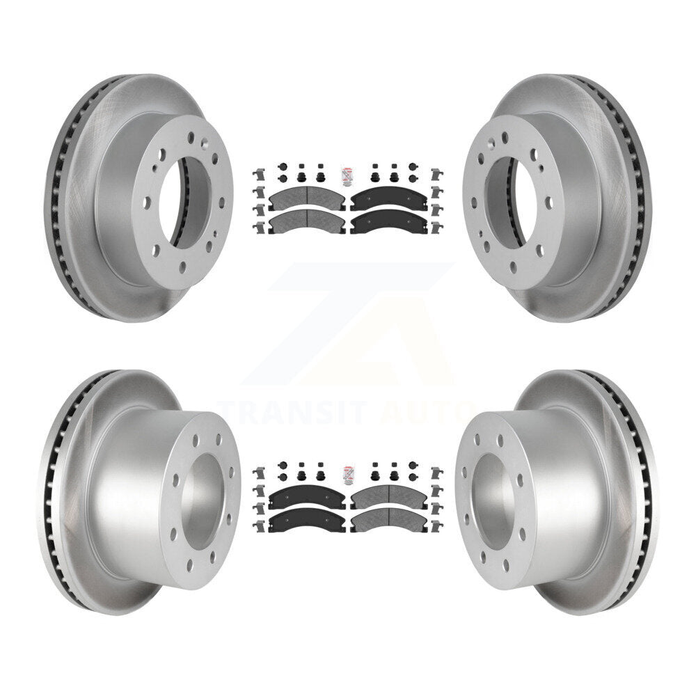 Kit de rotors de frein à disque avec revêtement de plaquettes semi-métalliques avant et arrière pour GMC Sierra 3500 H