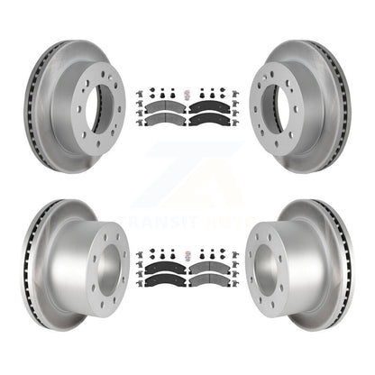 Kit de rotors de frein à disque avec revêtement de plaquettes semi-métalliques avant et arrière pour GMC Sierra 3500 H