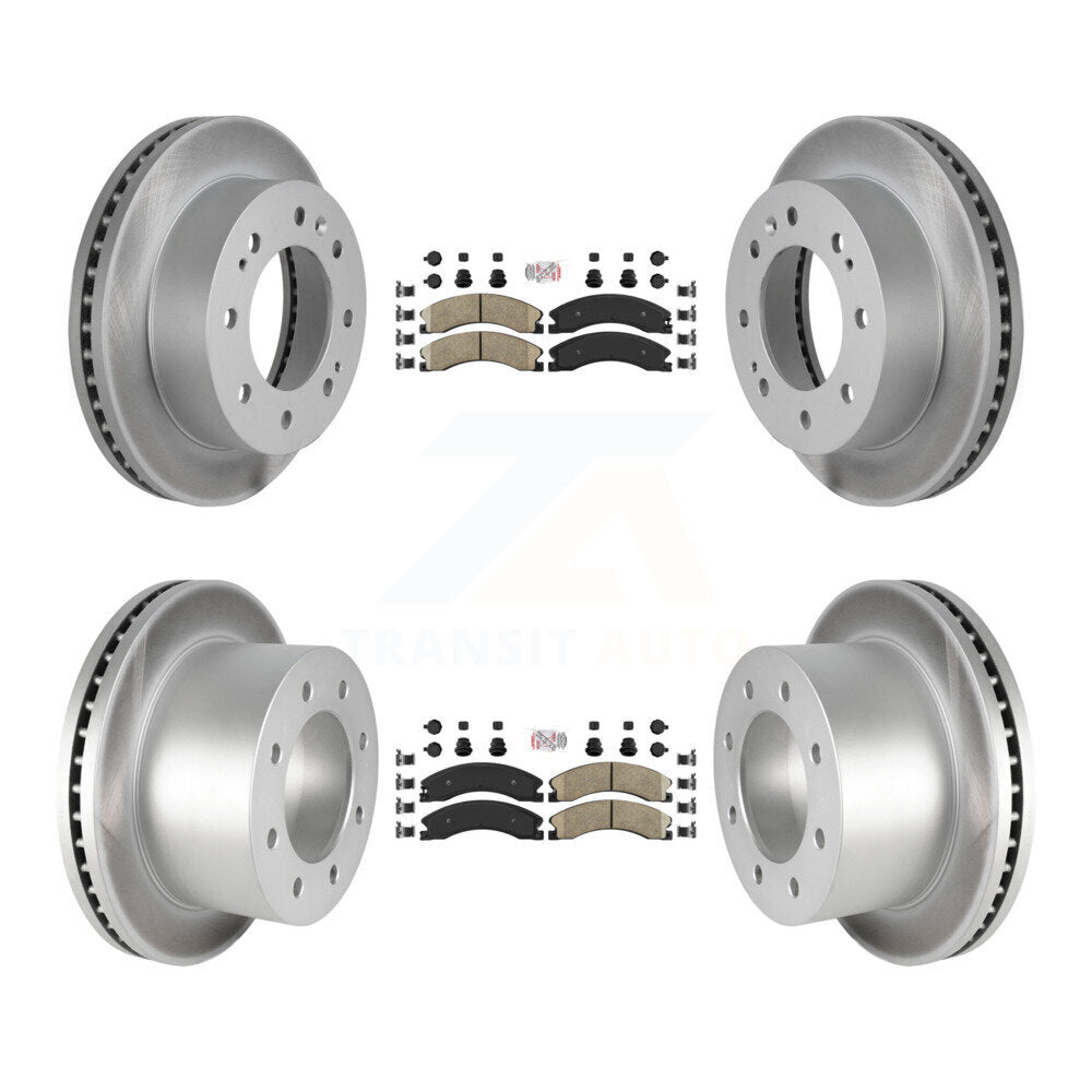 Kit de plaquettes en céramique avant et arrière et Rotor de frein revêtu pour GMC Sierra 3500 HD Chevrole