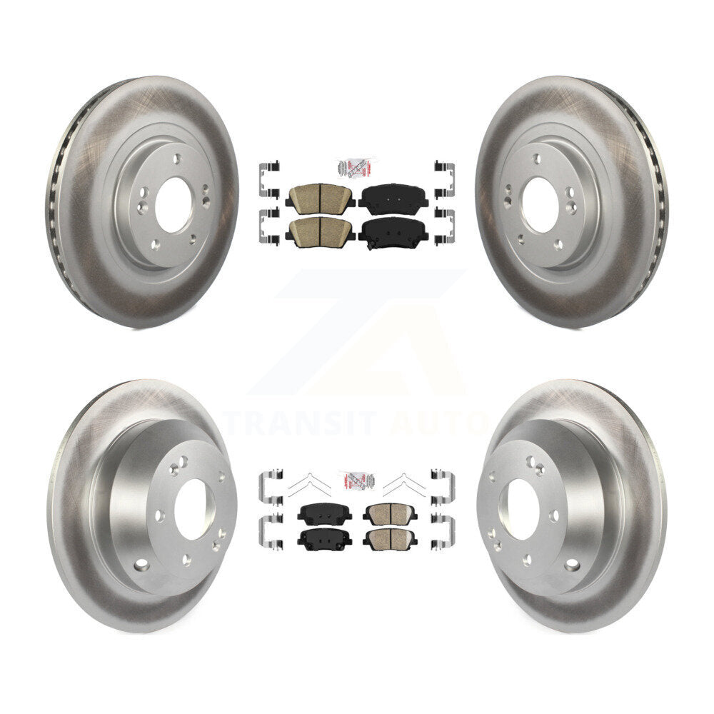 Kit de plaquettes en céramique avant et arrière et de rotors de frein à disque revêtus pour Kia Sorento