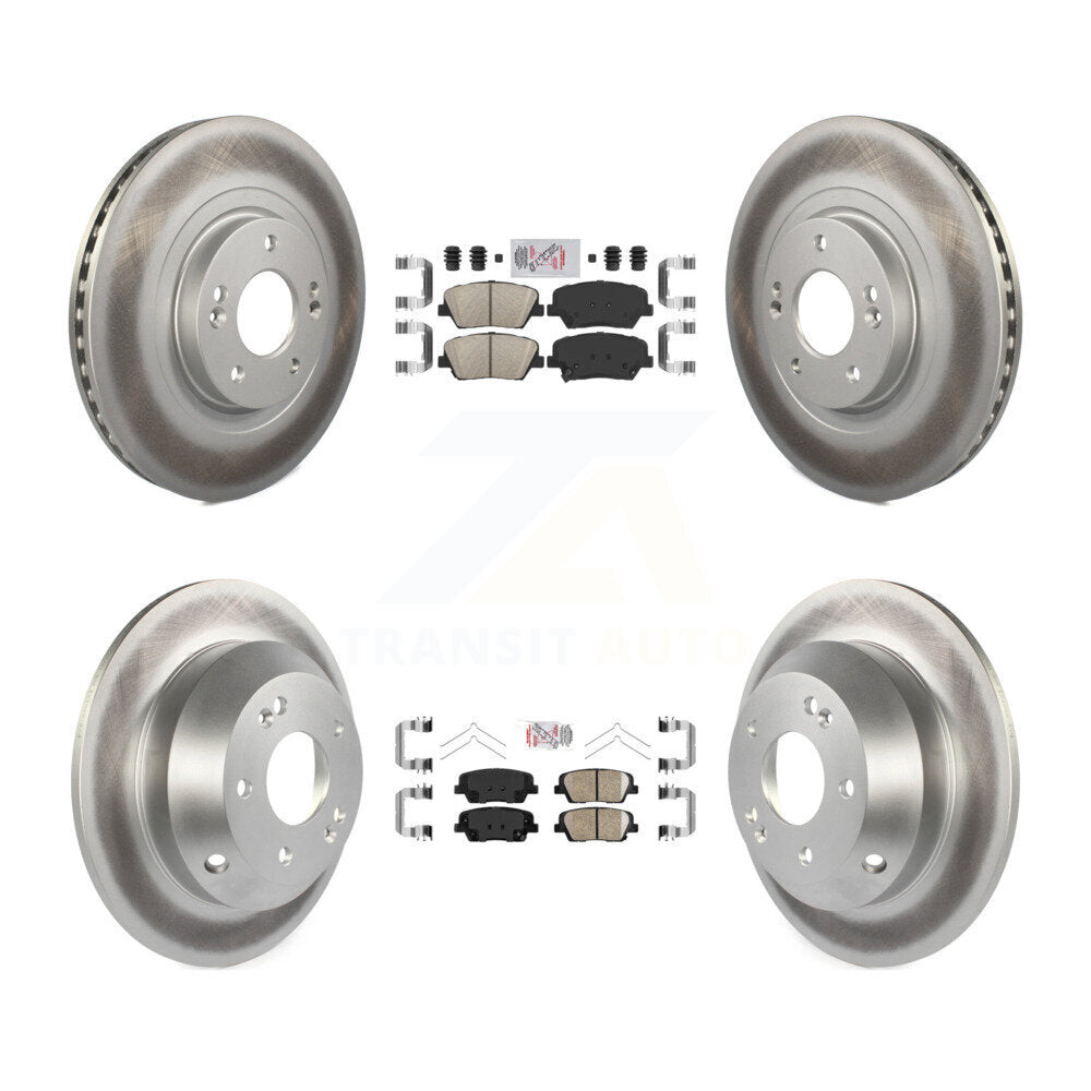 Kit de plaquettes en céramique avant et arrière et de rotors de frein à disque revêtus pour Kia Sorento