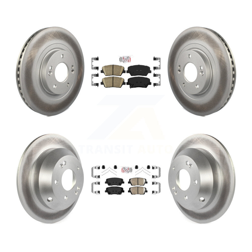 Kit de plaquettes en céramique avant et arrière et de rotors de frein à disque revêtus pour Kia Sorento