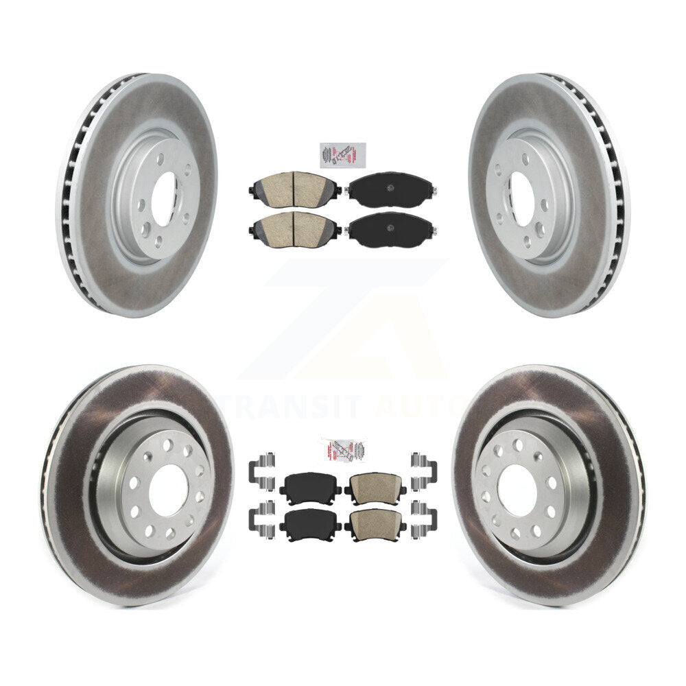 Kit de plaquettes en céramique avant et arrière et de rotors de frein à disque revêtus pour Volkswagen CC AWD