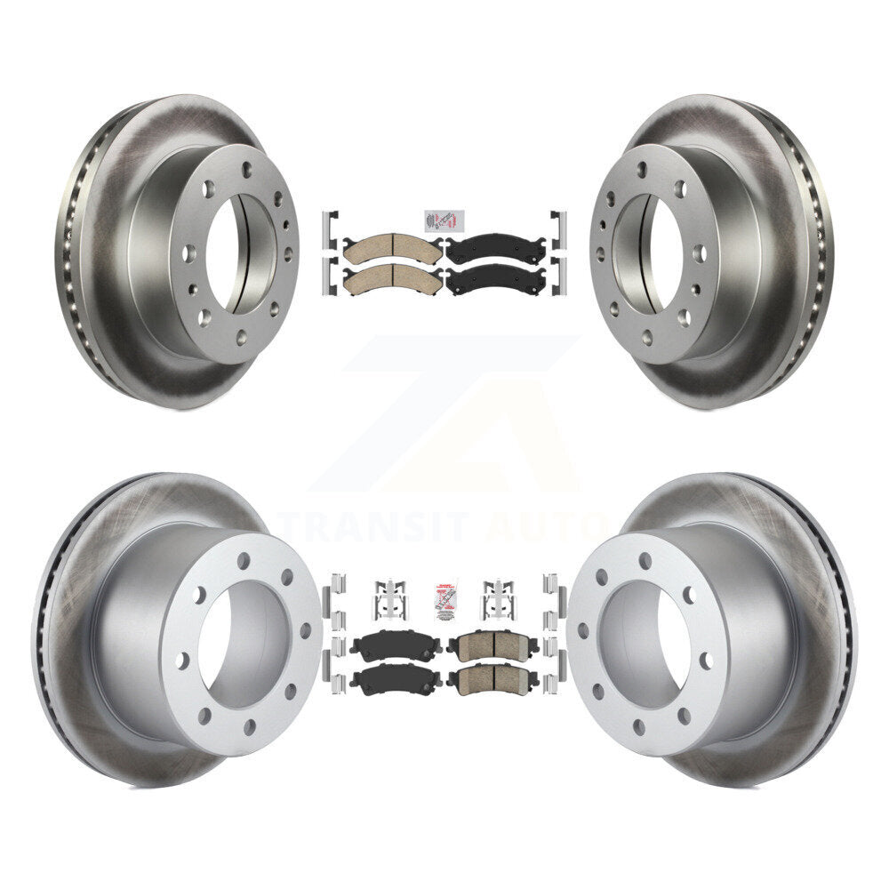 Kit de plaquettes en céramique avant et arrière et de rotors de frein à disque revêtus pour GMC Sierra 350 2001