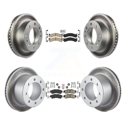 Kit de plaquettes en céramique avant et arrière et de rotors de frein à disque revêtus pour GMC Sierra 350 2001