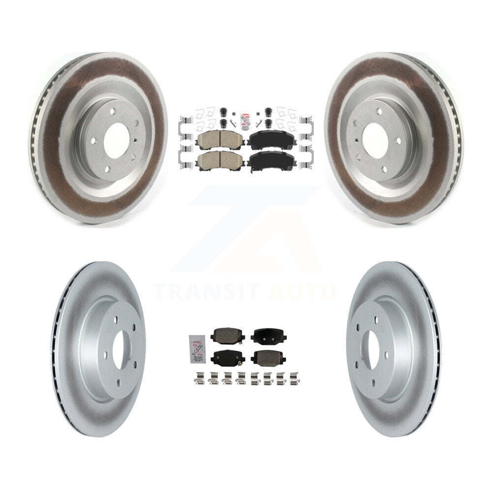 Kit de plaquettes en céramique avant et arrière et Rotors de frein à disque revêtus pour INFINITI QX50 QX55