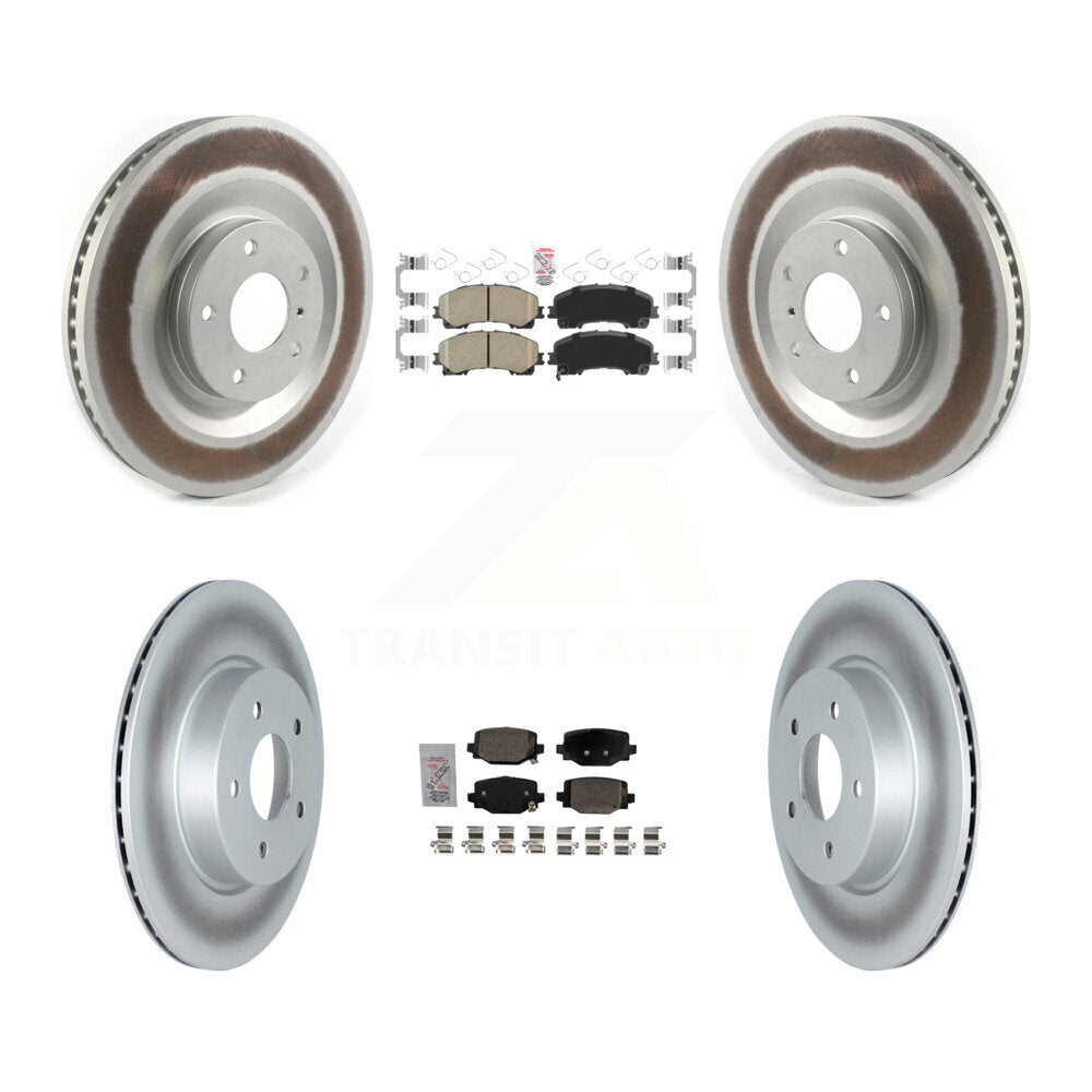 Kit de plaquettes en céramique avant et arrière et Rotors de frein à disque revêtus pour INFINITI QX50 QX55