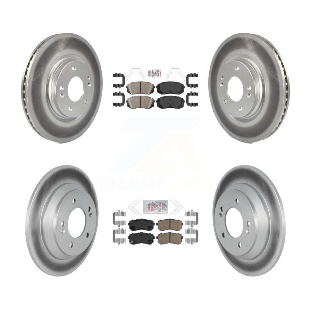 Kit de plaquettes en céramique avant et arrière et de rotors de frein à disque revêtus pour Hyundai Kona