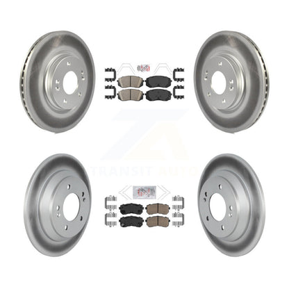 Kit de plaquettes en céramique avant et arrière et de rotors de frein à disque revêtus pour Hyundai Kona