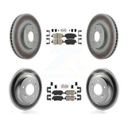 Kit de plaquettes en céramique avant et arrière et de rotors de frein à disque revêtus pour Hyundai Sonata