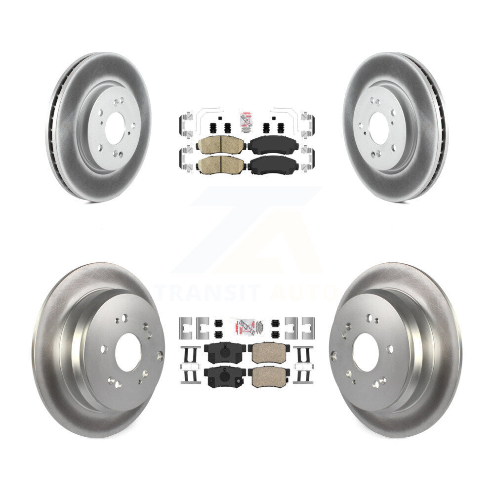 Kit de plaquettes en céramique avant et arrière et de rotors de frein à disque revêtus pour Acura RDX