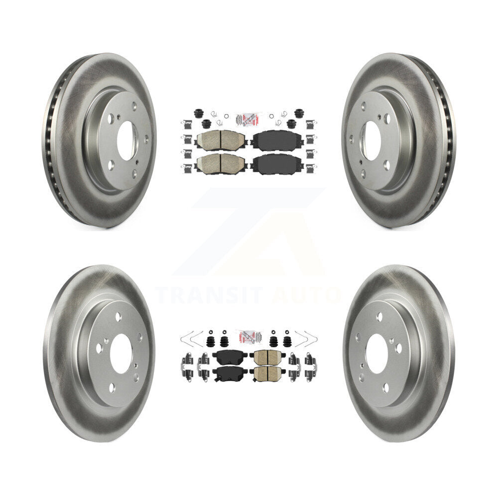 Kit de plaquettes en céramique avant et arrière et de rotors de frein à disque revêtus pour Scion xB 2008 – 2015