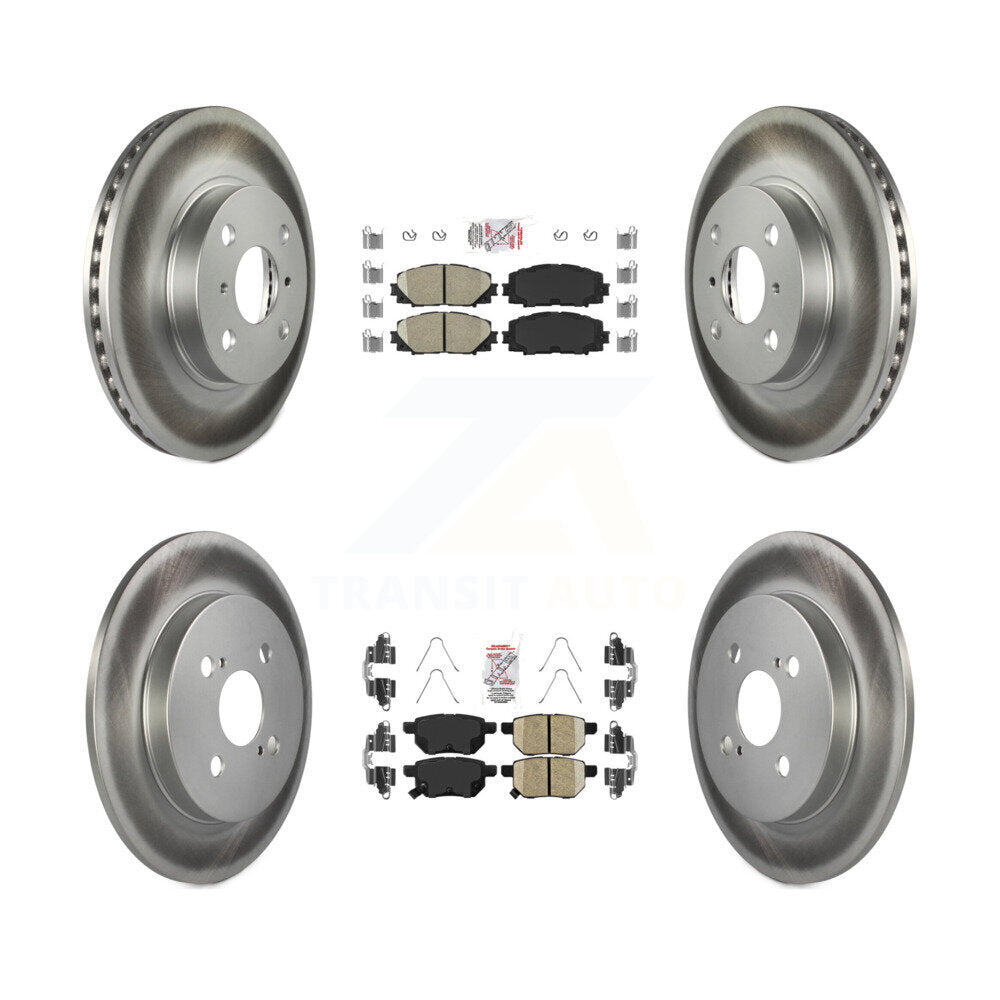 Kit de plaquettes en céramique avant et arrière et de rotors de frein à disque revêtus pour Toyota Yaris