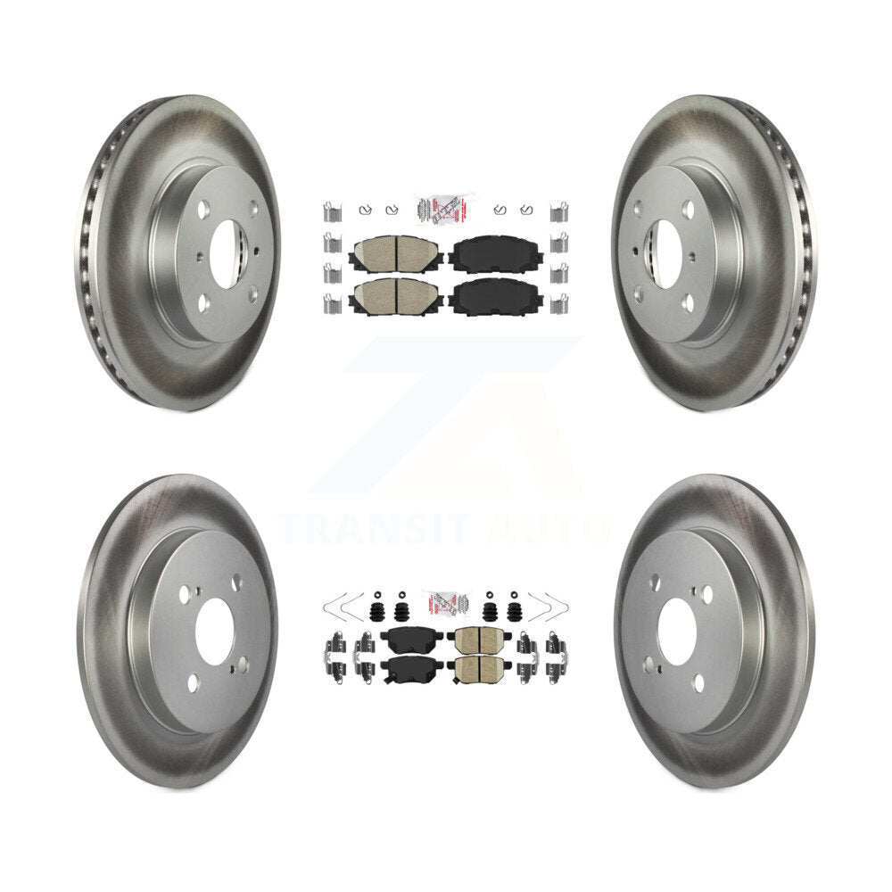 Kit de plaquettes en céramique avant et arrière et de rotors de frein à disque revêtus pour Toyota Yaris