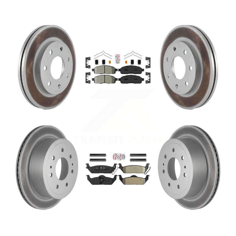 Kit de Rotor de frein à revêtement de plaquette semi-métallique avant et arrière, pour Ford F-150 Lincoln Mark L