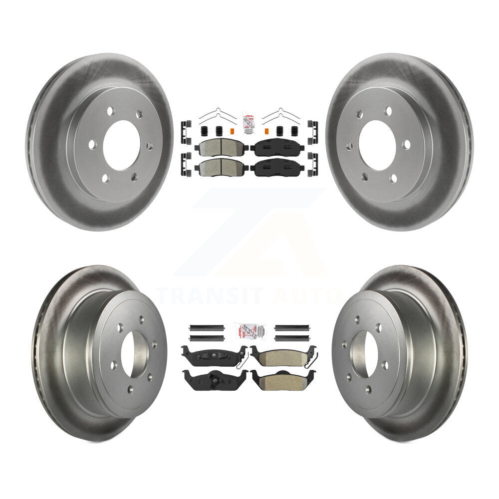 Kit de Rotor de frein à revêtement de plaquette semi-métallique avant et arrière, pour Ford F-150 Lincoln Mark L