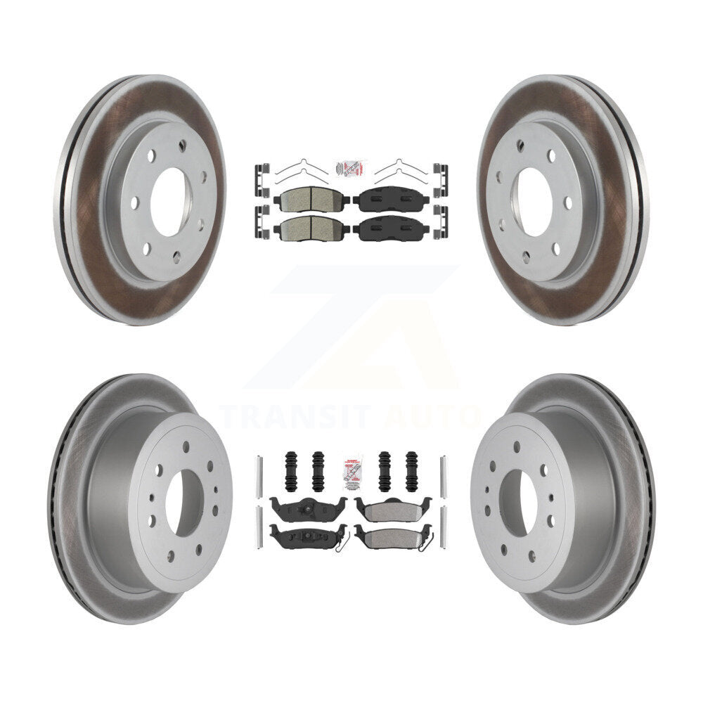 Kit de Rotor de frein à revêtement de plaquette semi-métallique avant et arrière, pour Ford F-150 Lincoln Mark L