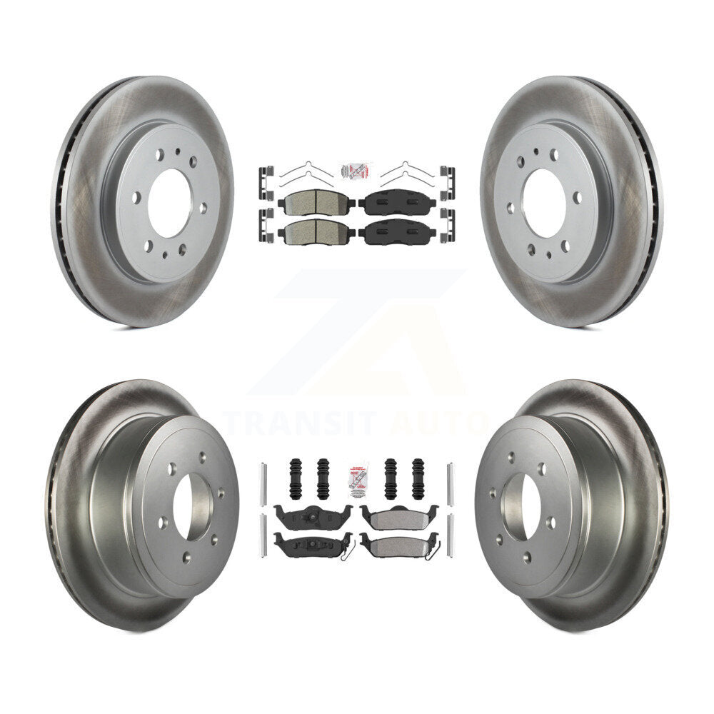 Kit de plaquettes semi-métalliques avant et arrière et de rotors de frein à disque revêtus pour Ford F-150