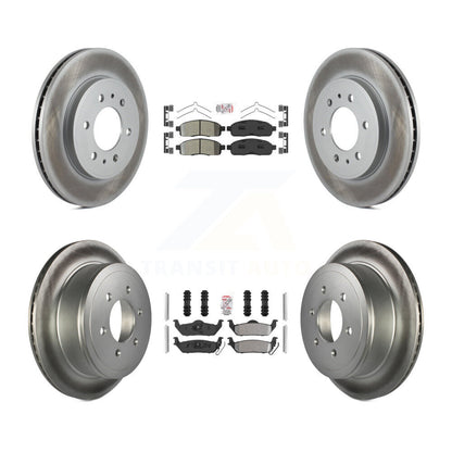 Kit de plaquettes semi-métalliques avant et arrière et de rotors de frein à disque revêtus pour Ford F-150