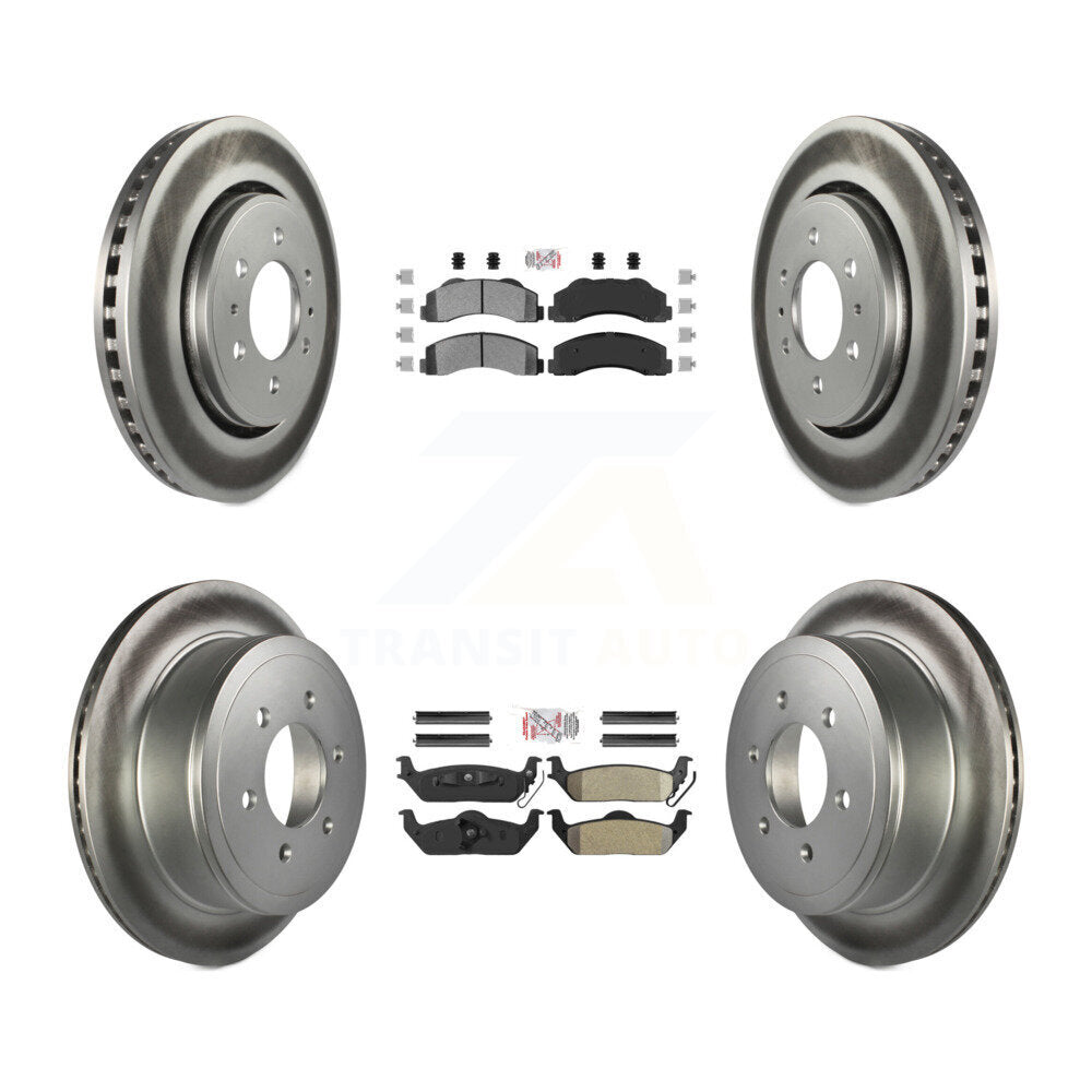 Kit de plaquettes semi-métalliques avant et arrière et de rotors de frein à disque revêtus pour Ford F-150
