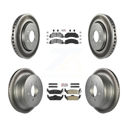 Kit de plaquettes semi-métalliques avant et arrière et de rotors de frein à disque revêtus pour Ford F-150