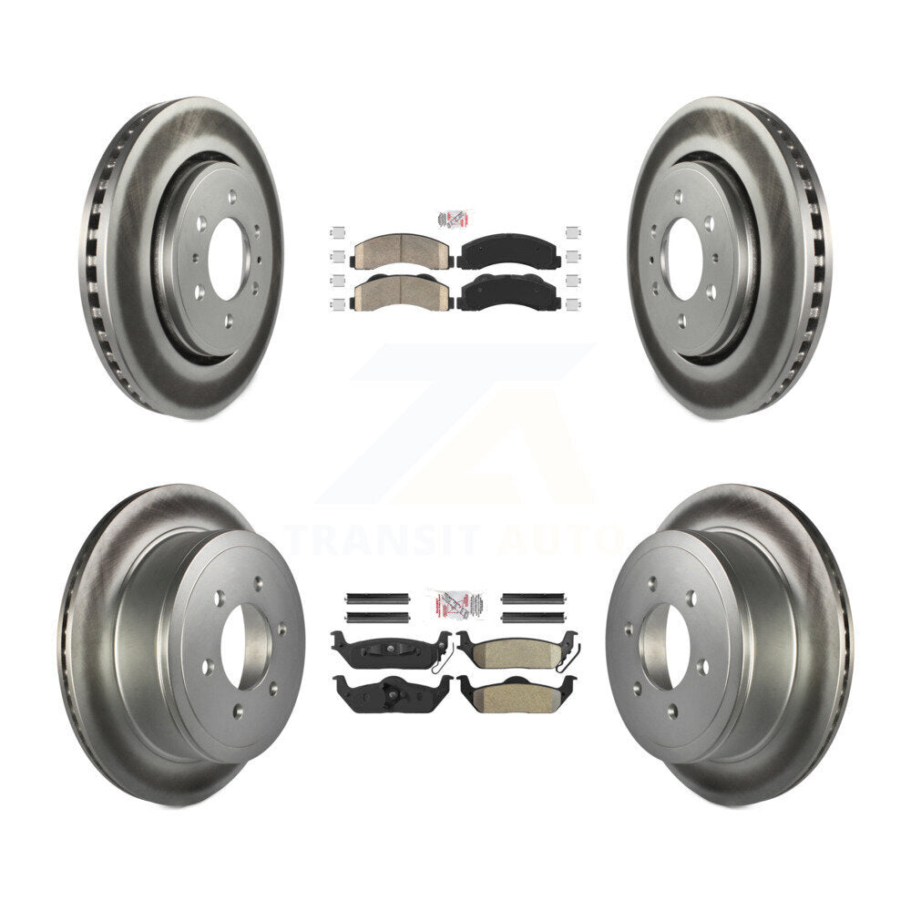 Kit de rotors de frein à disque recouverts de plaquettes semi-métalliques avant et arrière en céramique pour Ford F-15