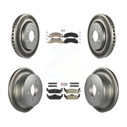 Kit de rotors de frein à disque recouverts de plaquettes semi-métalliques avant et arrière en céramique pour Ford F-15