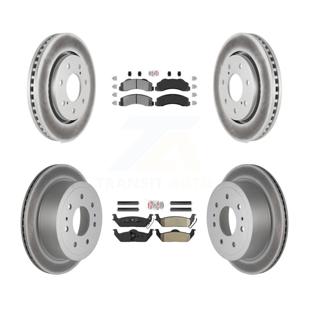 Kit de plaquettes semi-métalliques avant et arrière et de rotors de frein à disque revêtus pour Ford F-150
