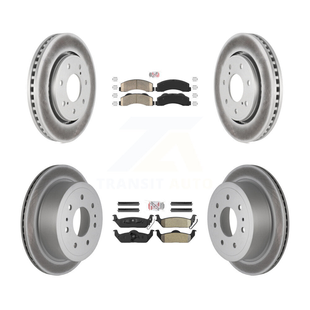 Kit de rotors de frein à disque recouverts de plaquettes semi-métalliques avant et arrière en céramique pour Ford F-15
