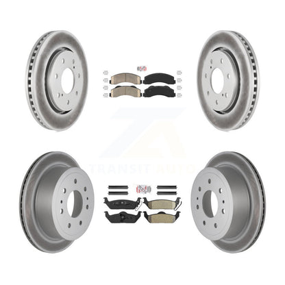Kit de rotors de frein à disque recouverts de plaquettes semi-métalliques avant et arrière en céramique pour Ford F-15