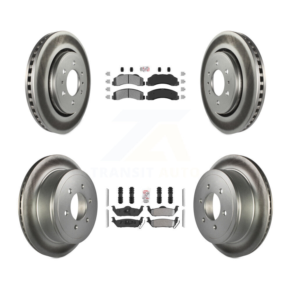 Kit de plaquettes semi-métalliques avant et arrière et de rotors de frein à disque revêtus pour Ford F-150