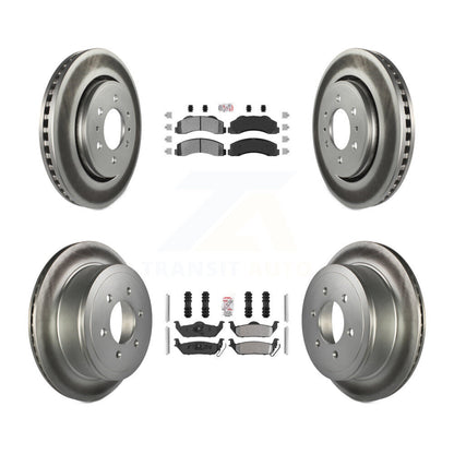 Kit de plaquettes semi-métalliques avant et arrière et de rotors de frein à disque revêtus pour Ford F-150