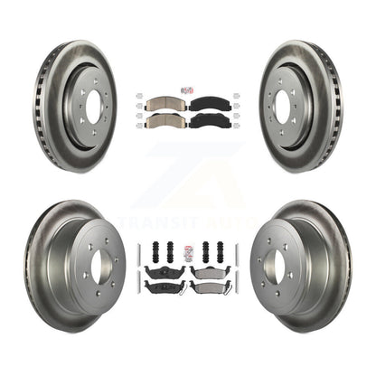 Kit de rotors de frein à disque recouverts de plaquettes semi-métalliques avant et arrière en céramique pour Ford F-15
