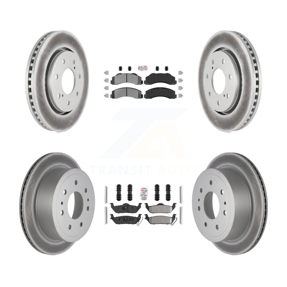 Kit de plaquettes semi-métalliques avant et arrière et de rotors de frein à disque revêtus pour Ford F-150