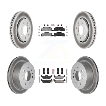 Kit de plaquettes semi-métalliques avant et arrière et de rotors de frein à disque revêtus pour Ford F-150