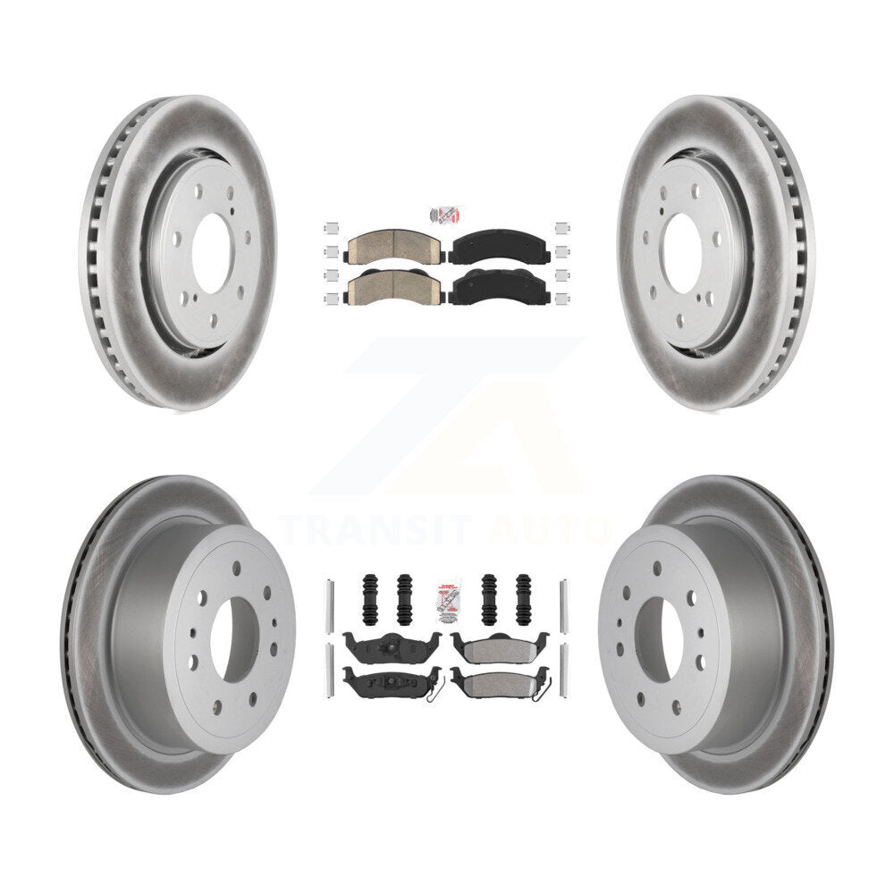 Kit de rotors de frein à disque recouverts de plaquettes semi-métalliques avant et arrière en céramique pour Ford F-15
