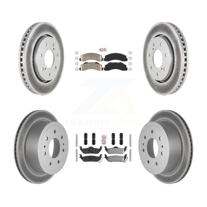 Kit de rotors de frein à disque recouverts de plaquettes semi-métalliques avant et arrière en céramique pour Ford F-15