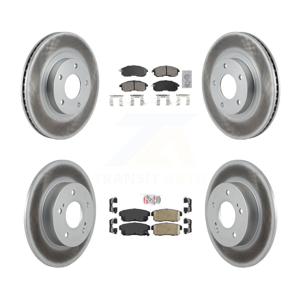 Kit de plaquettes de frein en céramique avant et arrière et disques de frein revêtus pour INFINITI I3 2002 – 2004