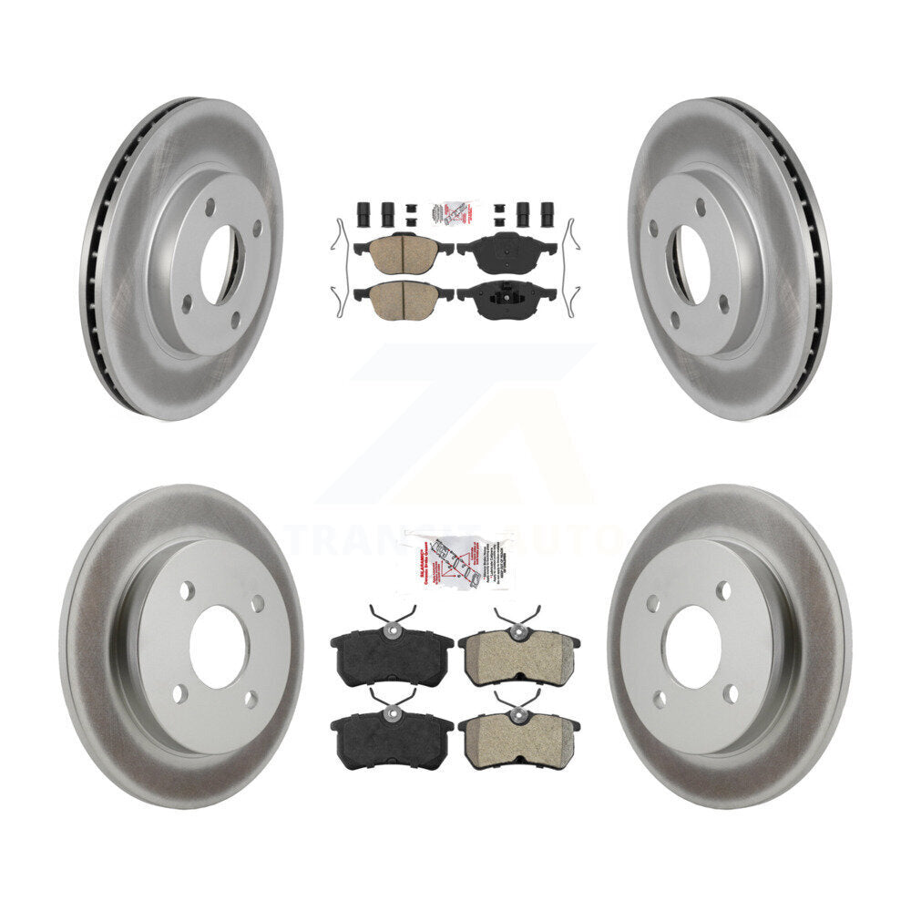 Kit de rotors de frein à disque recouverts de plaquettes semi-métalliques avant et arrière en céramique pour Ford Focu