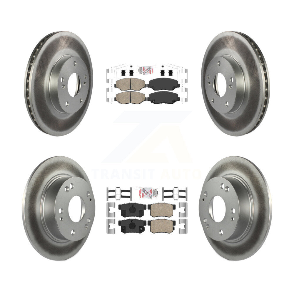Kit de plaquettes en céramique avant et arrière et de rotors de frein à disque enduits pour Honda Accord
