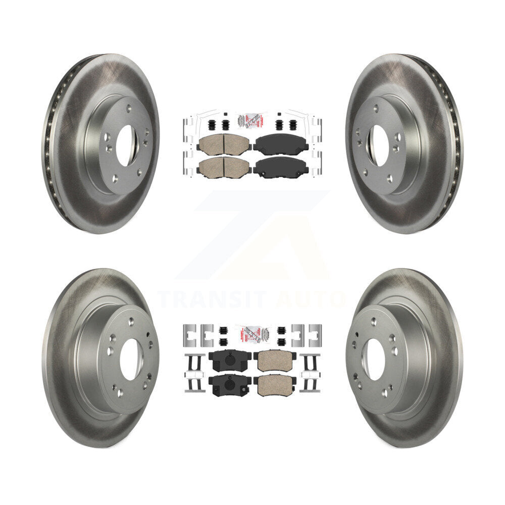 Kit de plaquettes en céramique avant et arrière et de rotors de frein à disque enduits pour Honda Accord