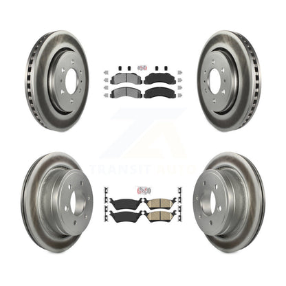 Kit de rotors de frein à disque enduits de plaquettes en céramique avant semi-métalliques arrière pour Ford F-15